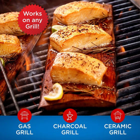 Jaccard Ready 2 Grill planks on the grill infusing smoky aroma.