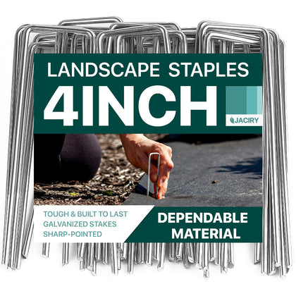 Jaciry 4 inch landscape staples secure weed barrier fabric in gardens