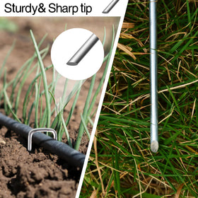 Jaciry turf and netting anchor stake keeps irrigation tubes in place