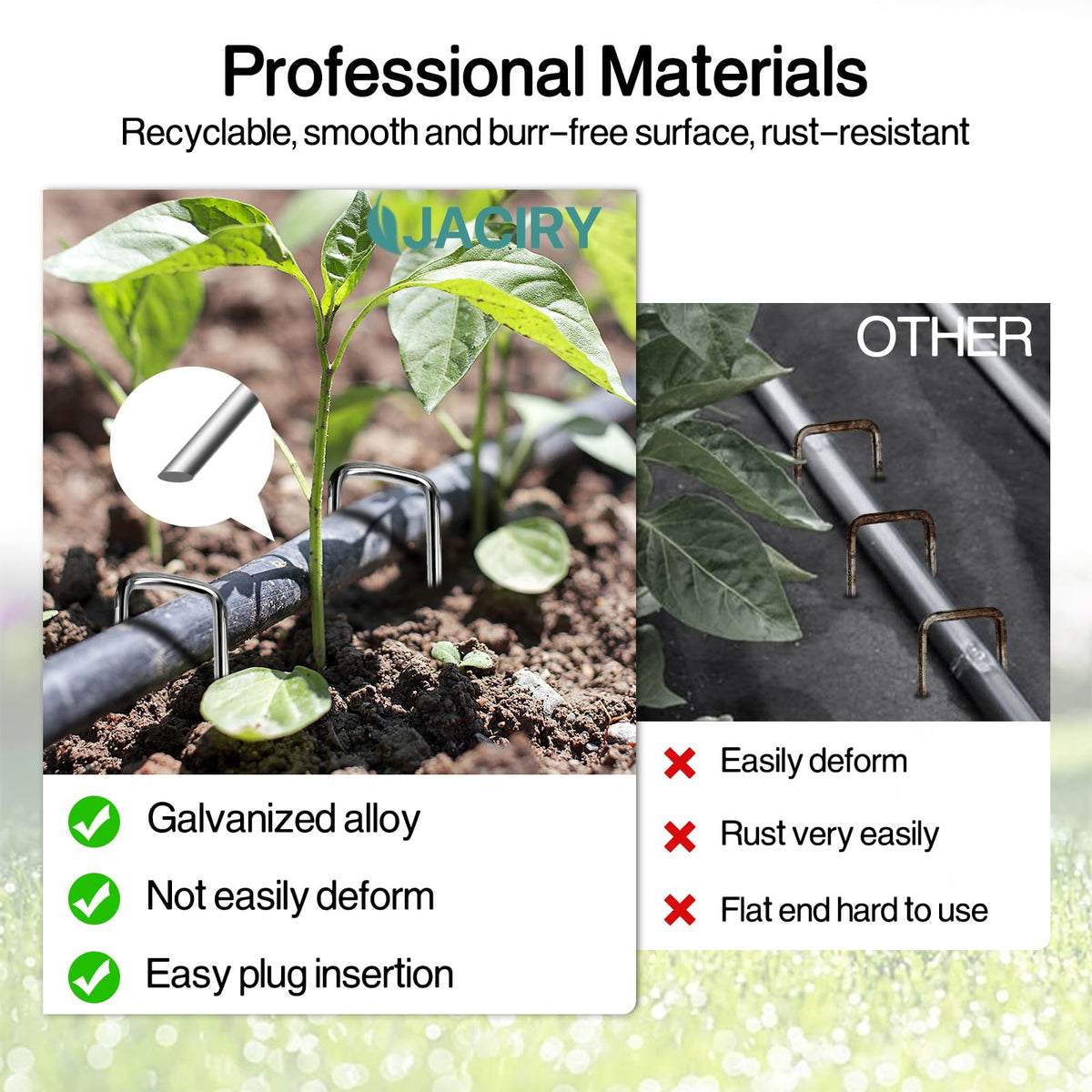 Jaciry weed barrier fabric stake aids secure installation