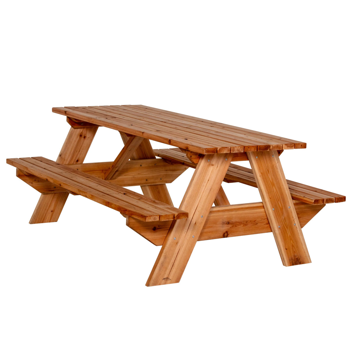 Jack and June partially built picnic table ships with ready-to-finish parts