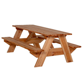 Jack and June cedar picnic table top view showing natural finish for outdoor dining