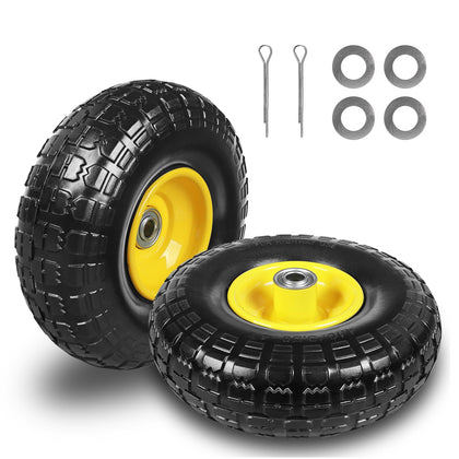 Jack Boss 10-inch solid rubber dolly tire wheel with flat-free design for garden carts