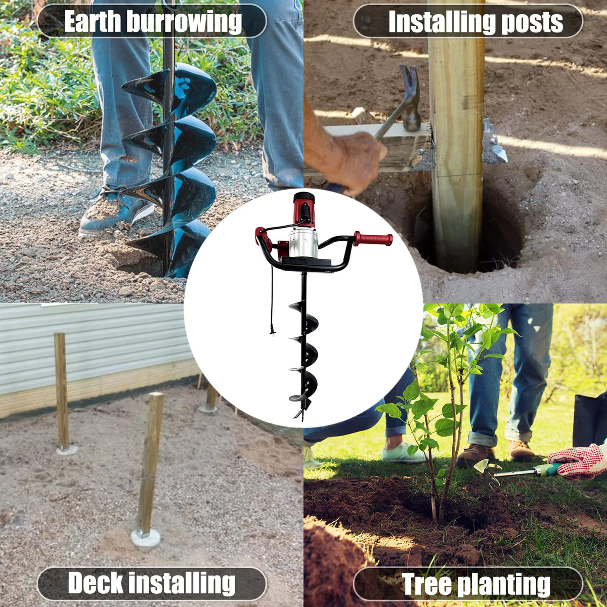JACKCHEN post-hole digger ergonomic handle enhances control and stability.