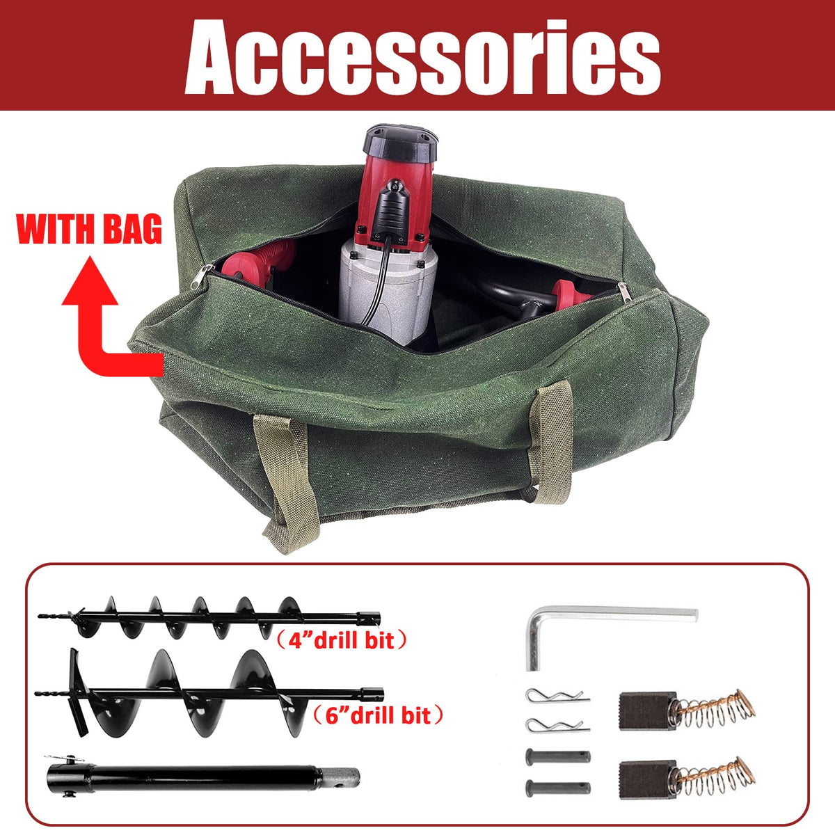 JACKCHEN electric auger security lock helps prevent accidental starts.