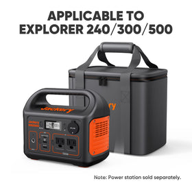 Jackery carrying case for Explorer 300 zipper-closed for secure transport on adventures.