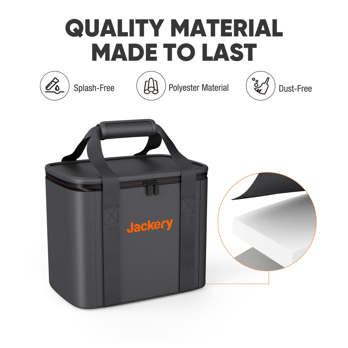 Jackery carrying case for Explorer 500 interior with organized space for accessories.