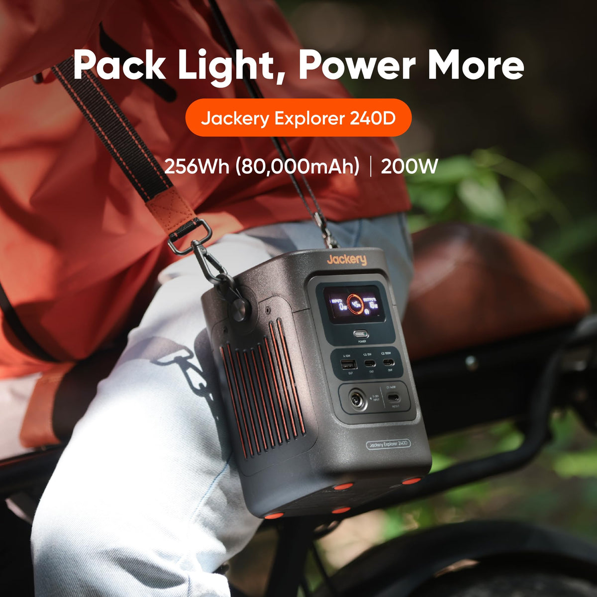Jackery Explorer 240D includes power station, USB-C cable, and user manual