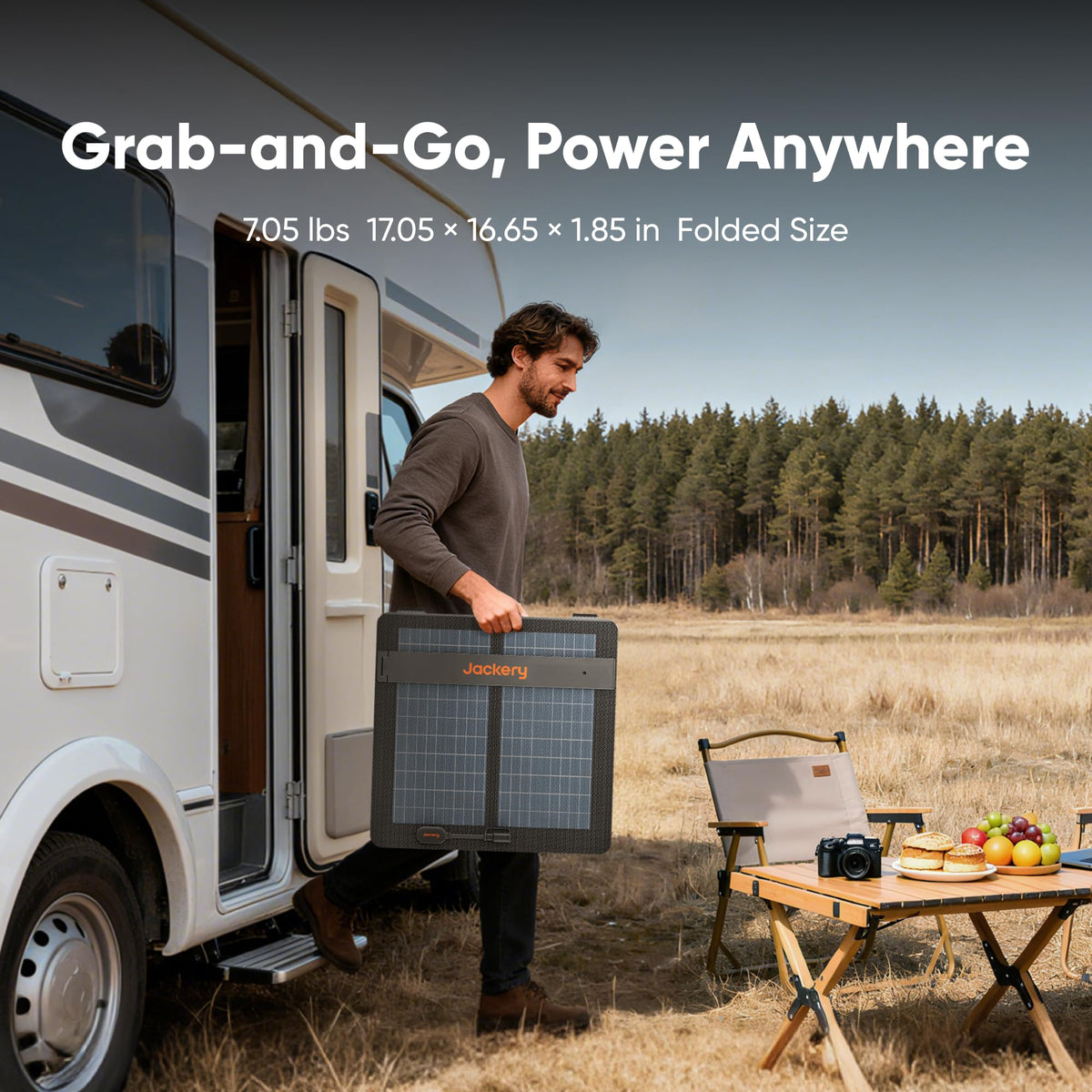 Jackery SolarSaga 100W Air bifacial panel captures sunlight on both sides.