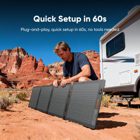 Jackery SolarSaga 100W Air carrying bag included for portable packing.