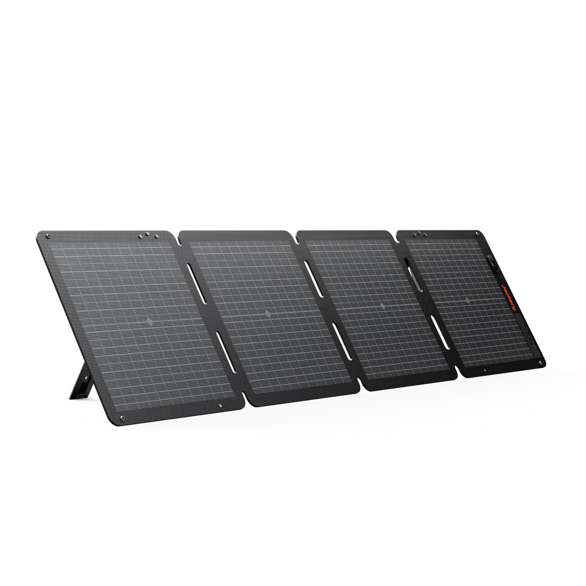 Jackery SolarSaga 100W Air folded compact design for easy camping transport.