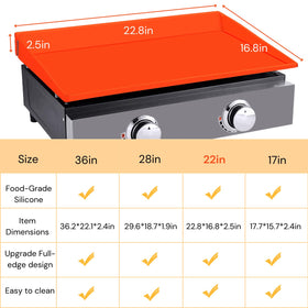 Jacooxi food-grade silicone griddle mat provides heat resistance and reuse