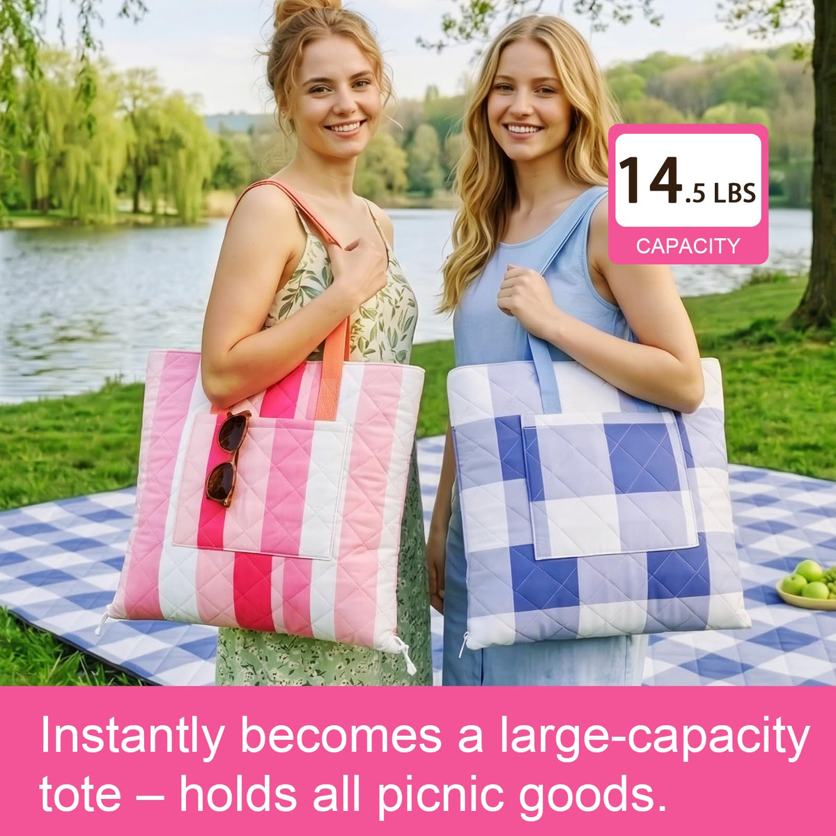 Jactum sand-proof materials keep the blanket clean at the beach.
