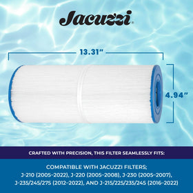 Jacuzzi open-end design filter with universal fit