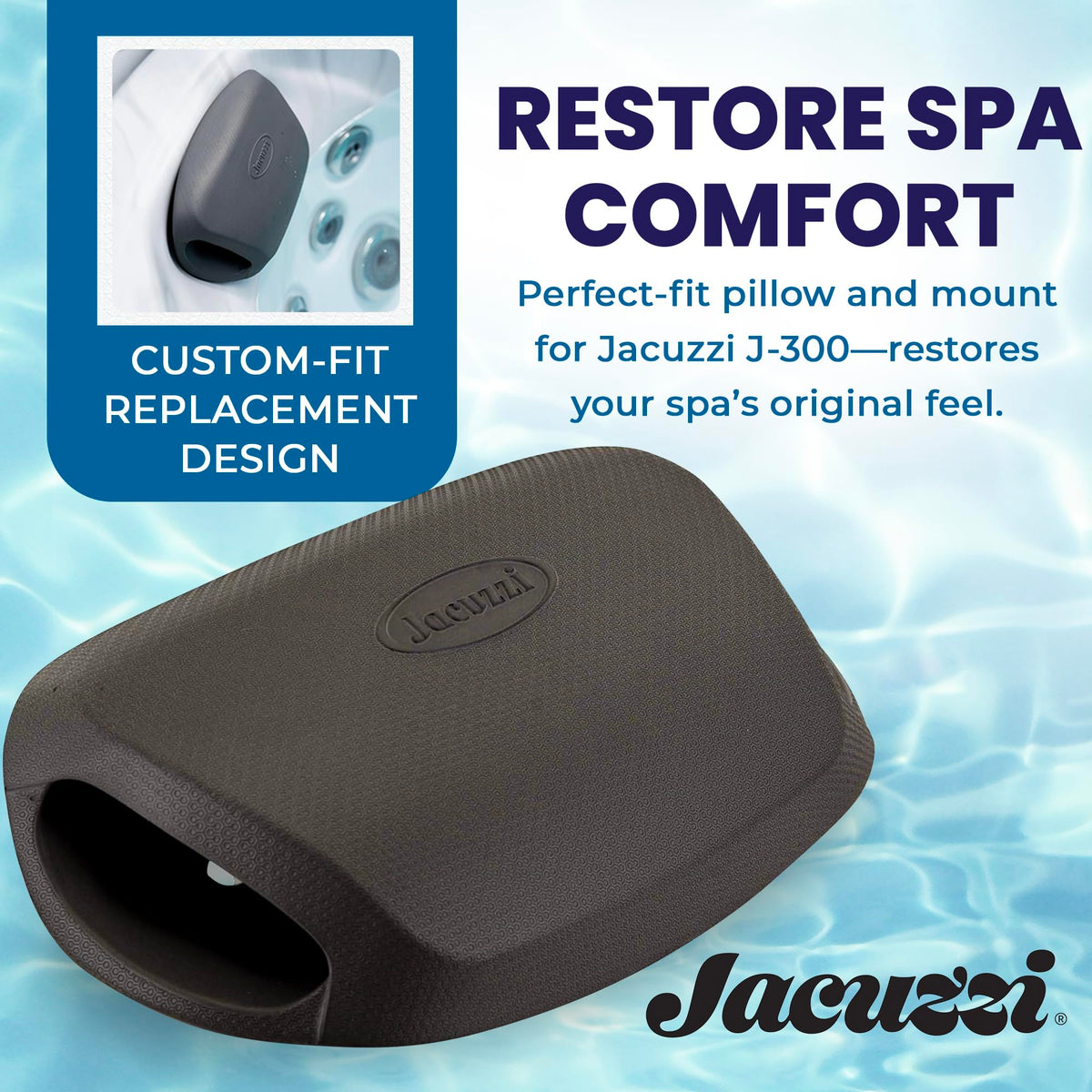 Jacuzzi Pillow 2472-135 water-resistant cover helps keep the pillow fresh.