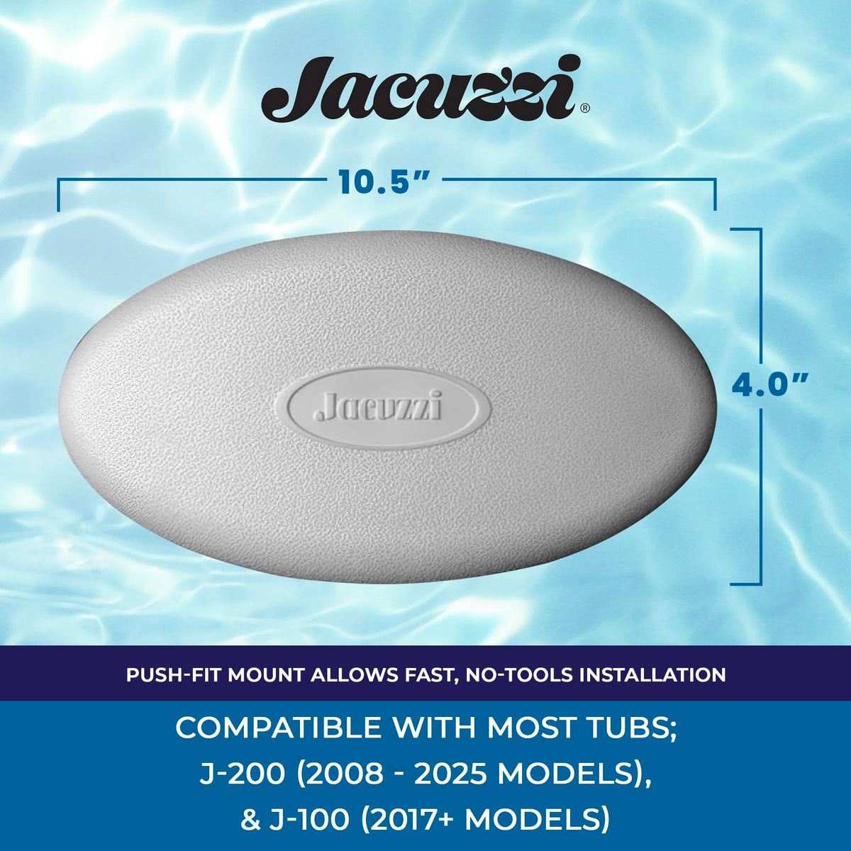 Jacuzzi spa pillow uses waterproof vinyl for moisture resistance.