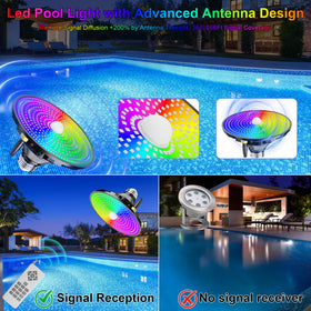Jadisi pool light remote dual-antenna allows easy control from a chair