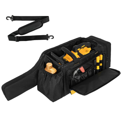 Jaffzora chainsaw case front view shows waterproof protection and easy transport.