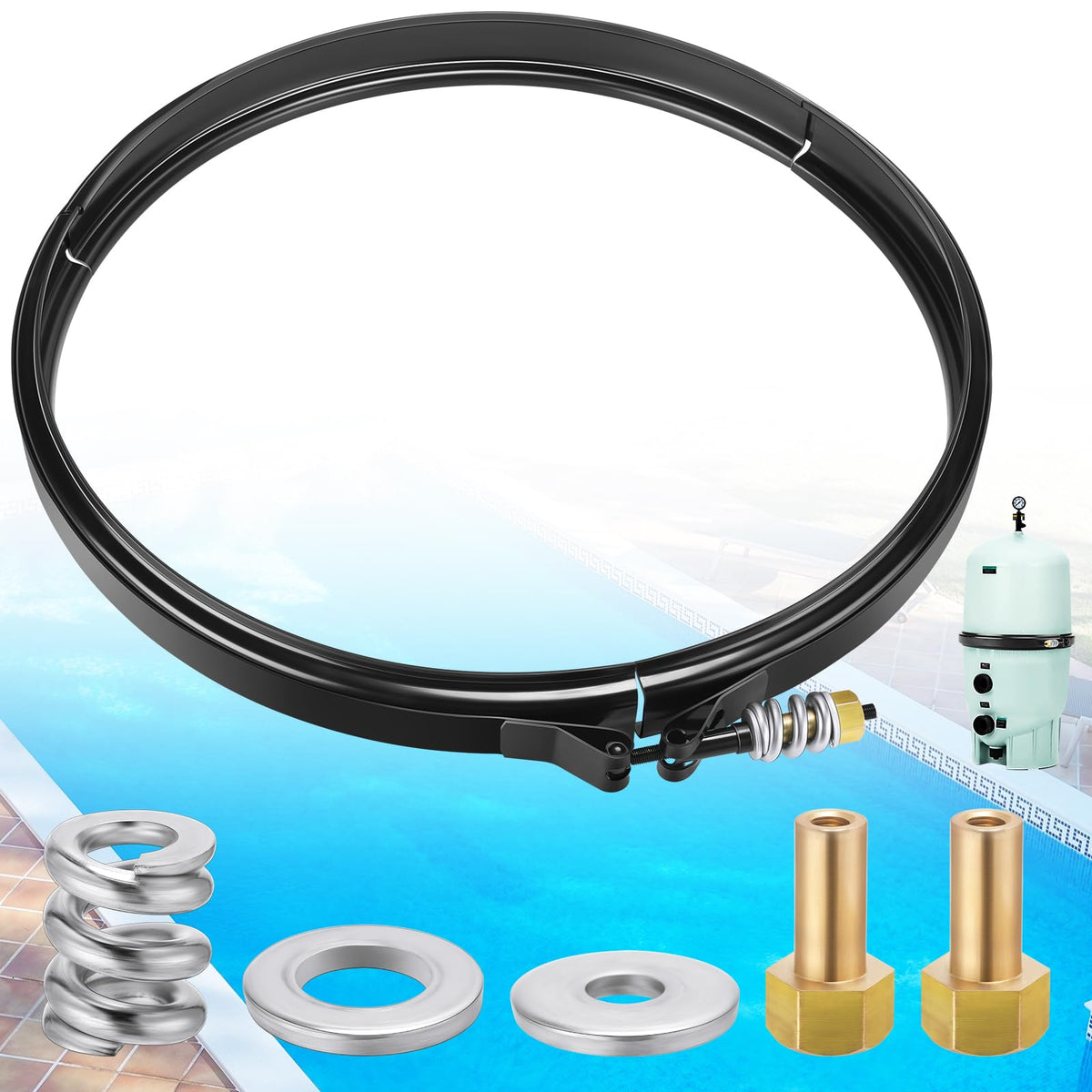 JaGely 190003 tension control clamp kit for pool filters