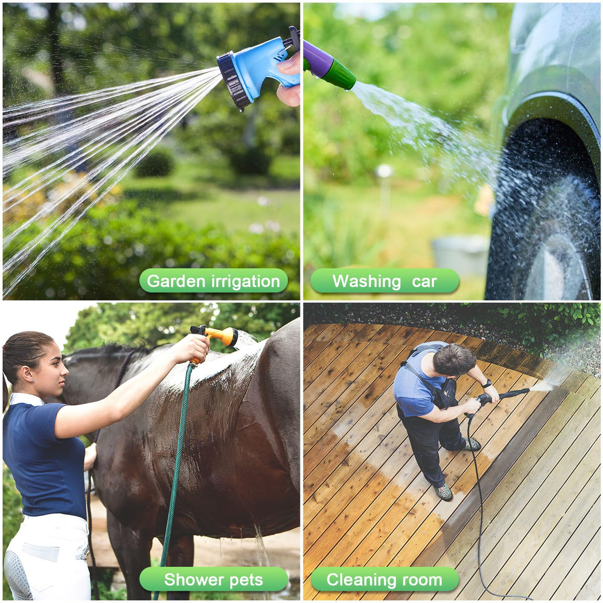 JaGely multi-use jet sprayer adapts to watering, washing cars, and more.