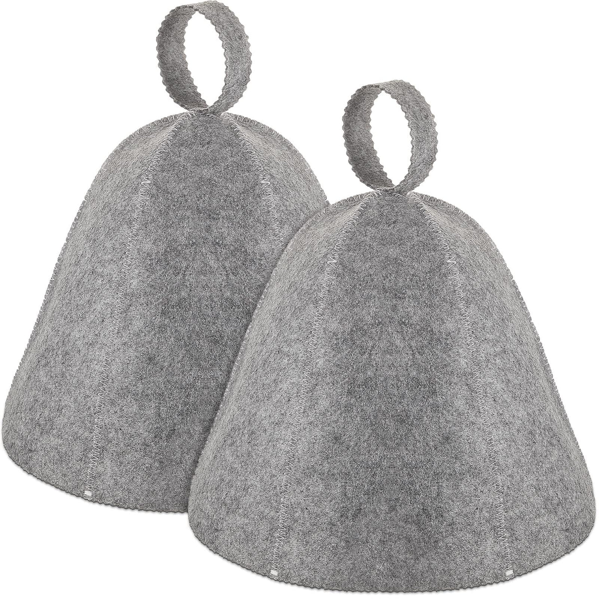 JaGely sauna hat gray front view demonstrates heat protection in spa sessions