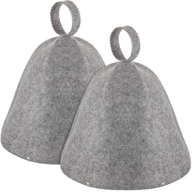 JaGely sauna hat gray front view demonstrates heat protection in spa sessions