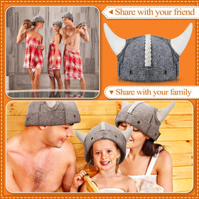 JaGely Viking-style sauna hat with distinctive horns, stylish accessory for sauna and cosplay