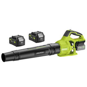 JAGROM cordless leaf blower with battery and charger ready for yard cleanup