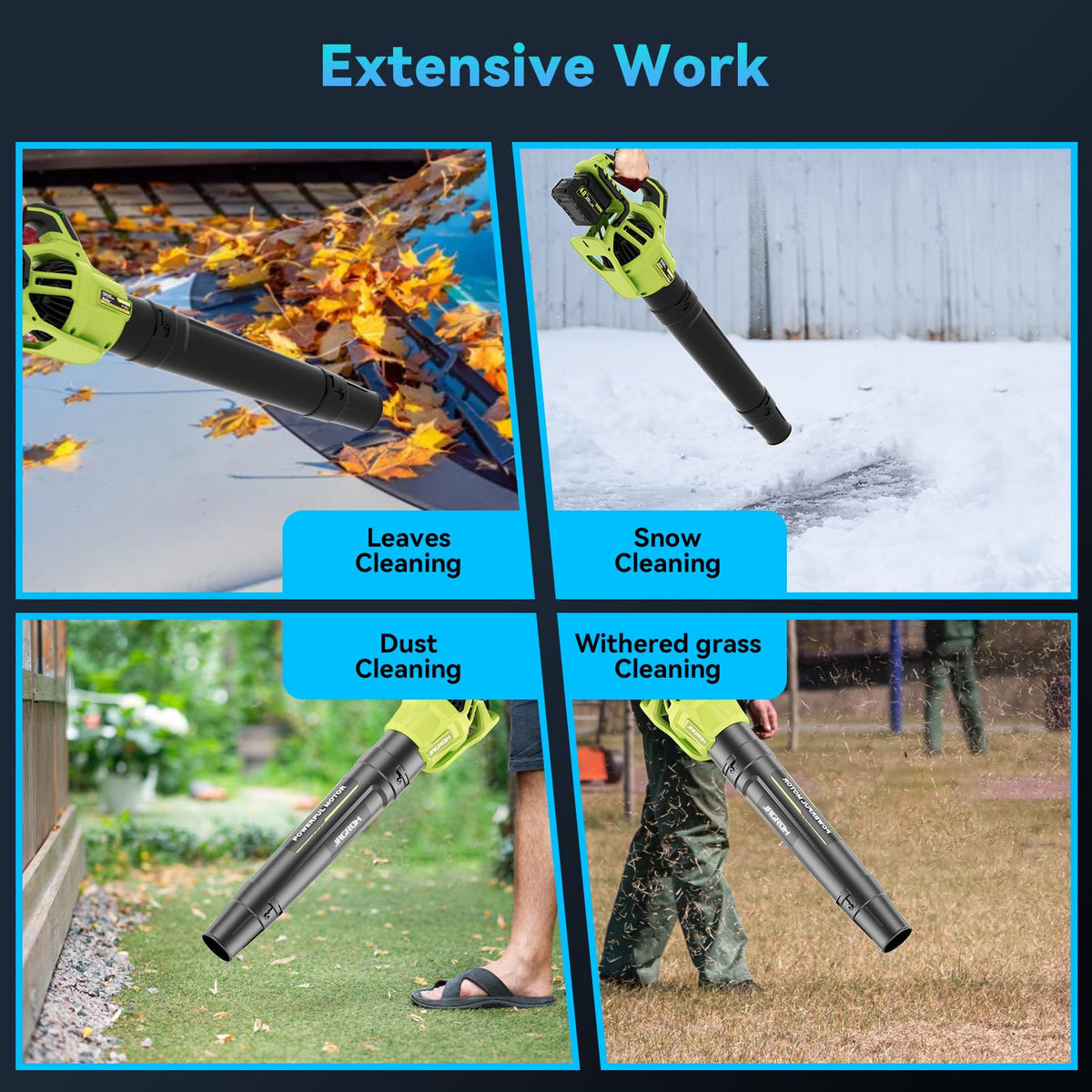 JAGROM leaf blower two tubes enabling adjustable reach