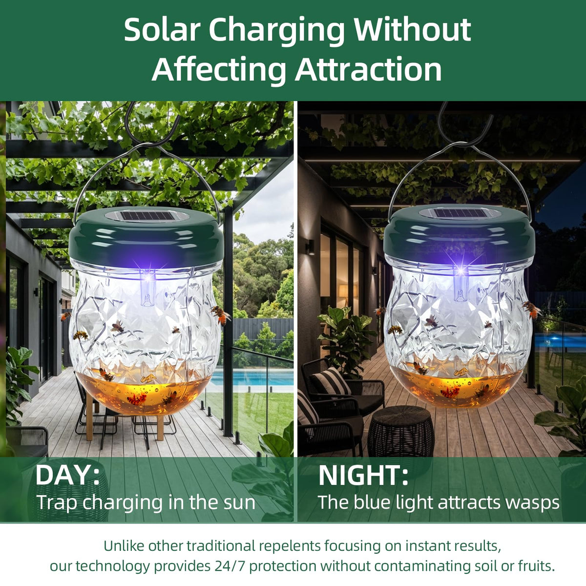 Jahy2Tech Bee-repellent trap guards garden spaces from stinging insects.