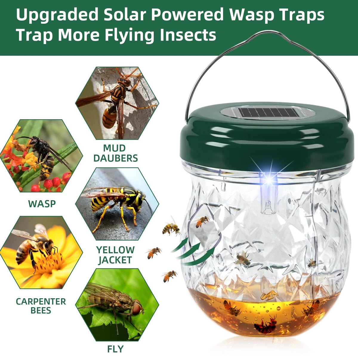 Jahy2Tech Flying insect trap is waterproof and reusable for seasonal use.