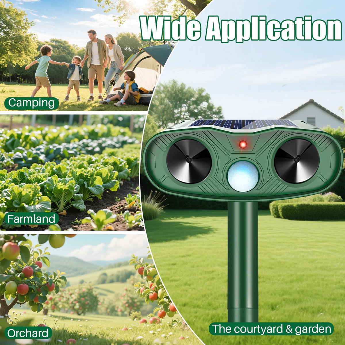 IP65 weatherproof housing withstands rain and sun in outdoor spaces.