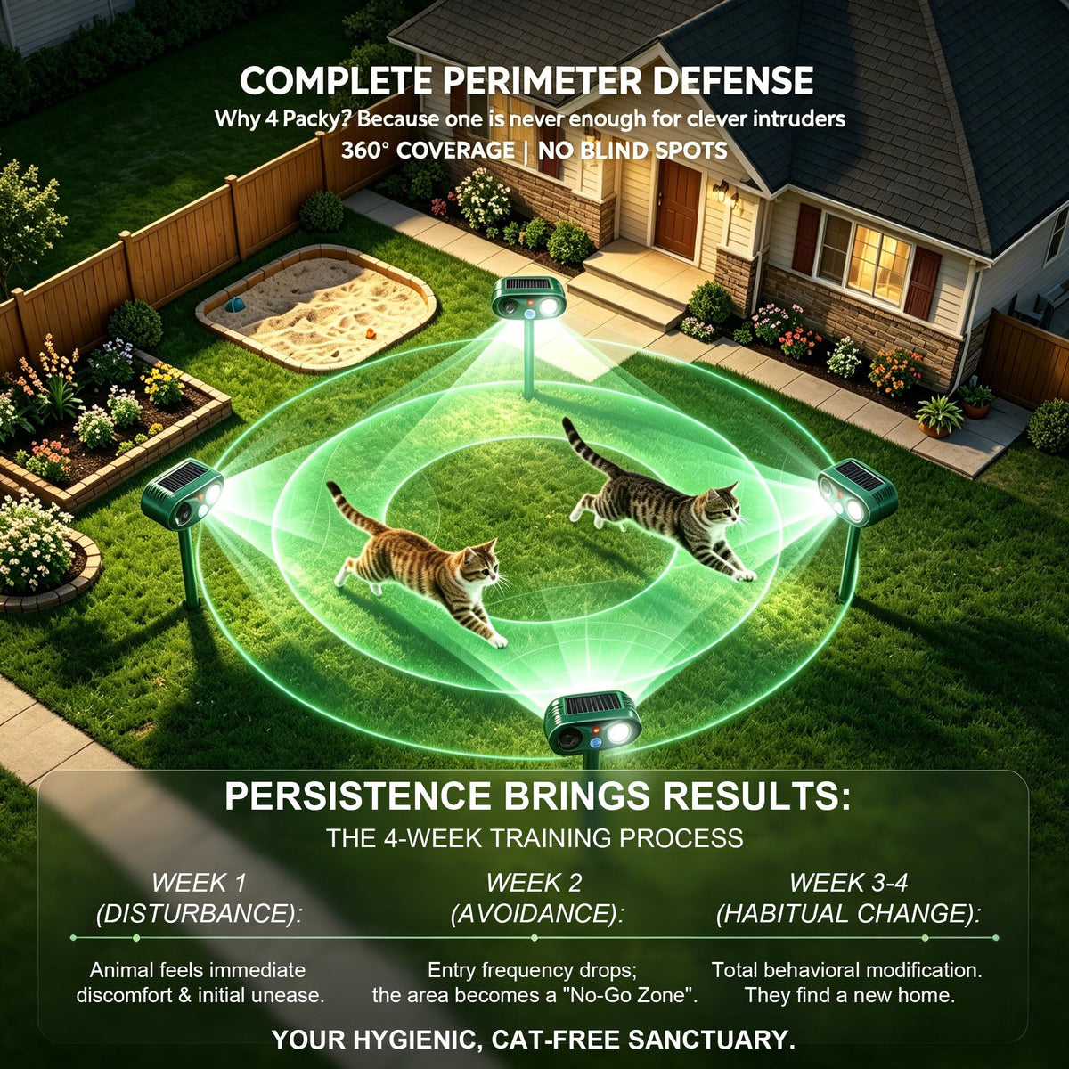 Jahy2Tech LED strobe defense visible at night to deter intruders
