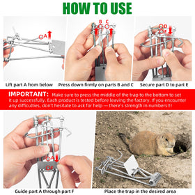 Jahy2Tech mole trap deep tunnel placement keeps traps hidden and effective