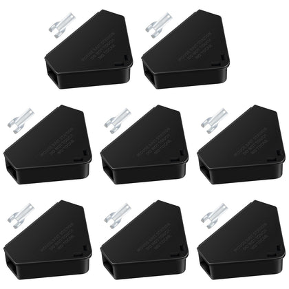 Jahy2Tech eight-pack mouse bait stations with keys for indoors and outdoors.