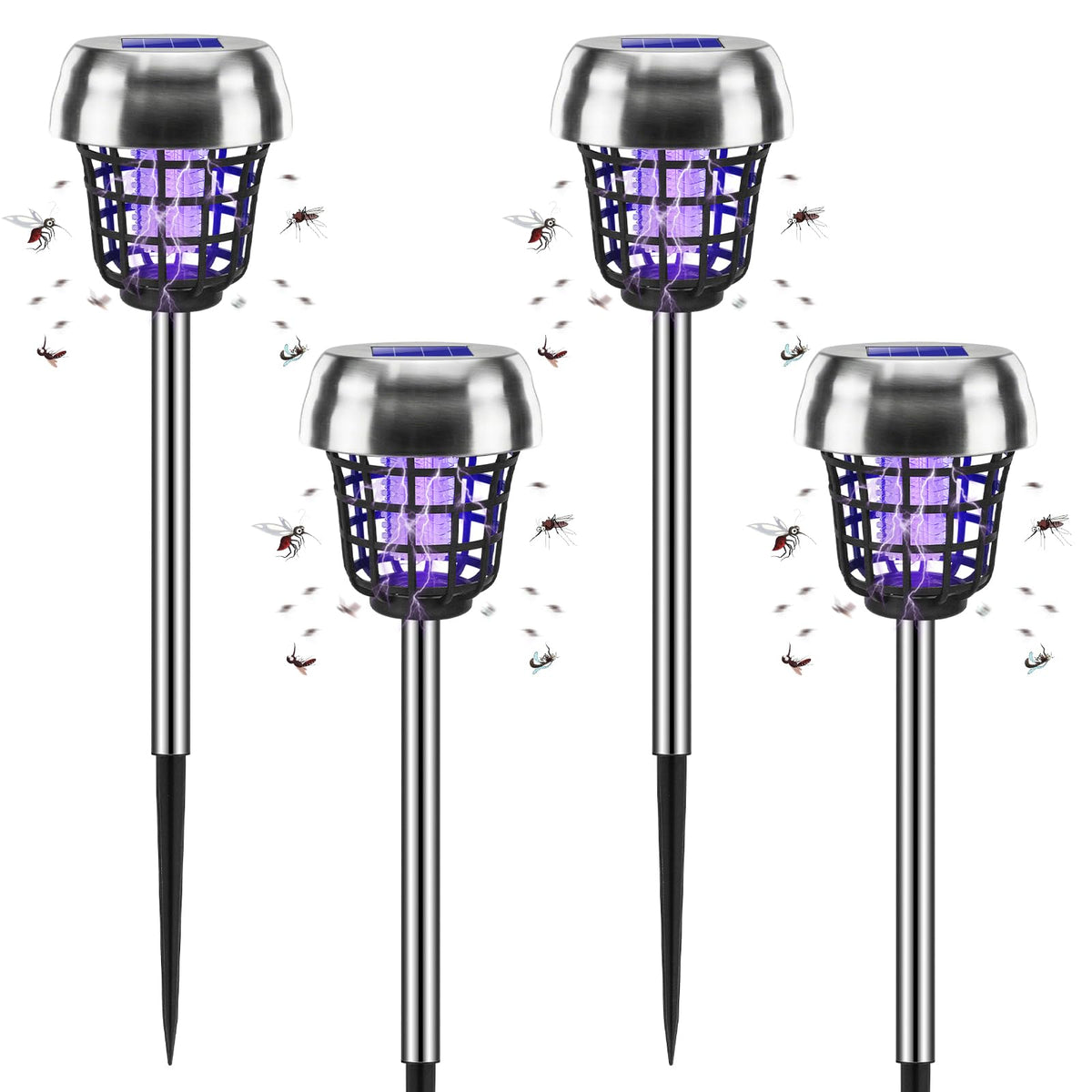 Jahy2Tech solar bug zapper close-up glow attracting pests for peaceful evenings