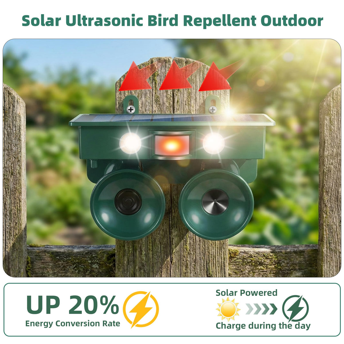 Jahy2Tech solar-panel top view powers humane deterrence with sunlight