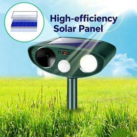 Jahy2Tech IP44 waterproof solar repeller withstands rain and shine.