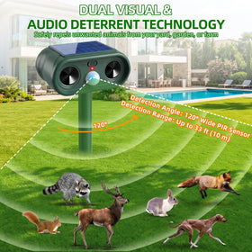 Jahy2Tech Sonic Fortress Pro on the deck deterring raccoons