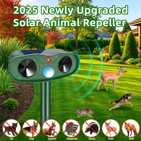 Jahy2Tech Sonic Fortress Pro deters raccoons outdoors using humane signals.