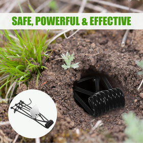 JahyElec mole trap in yard setup protects seedlings and gardens