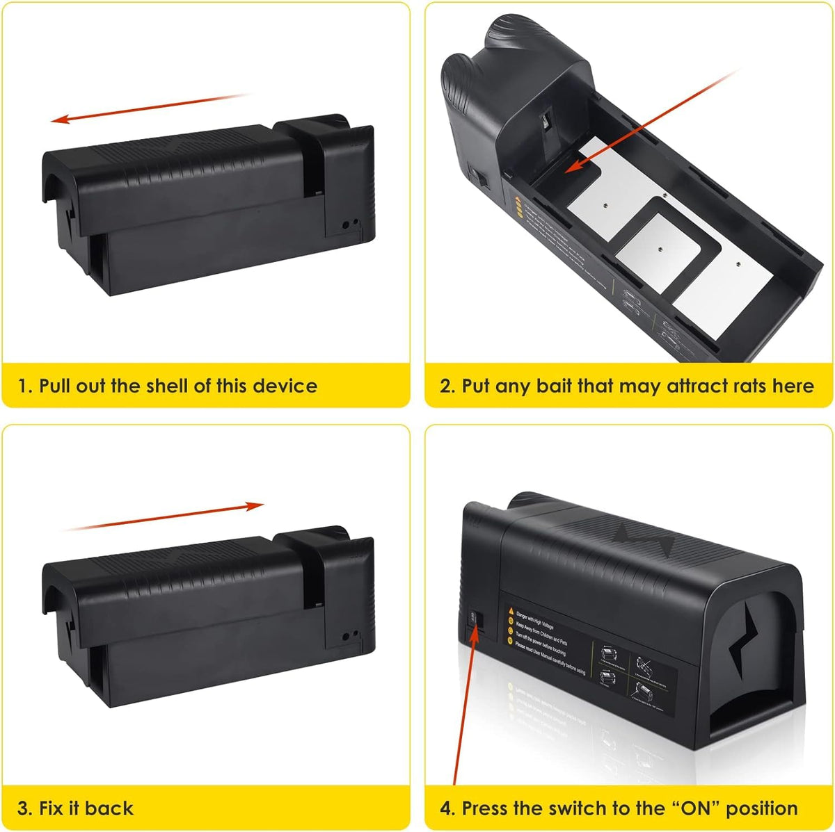 JahyElec 2026 rat trap power button enables recharge and reuse