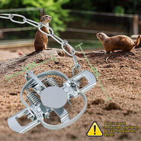 JahyElec gopher trap set in a lawn runway opening.