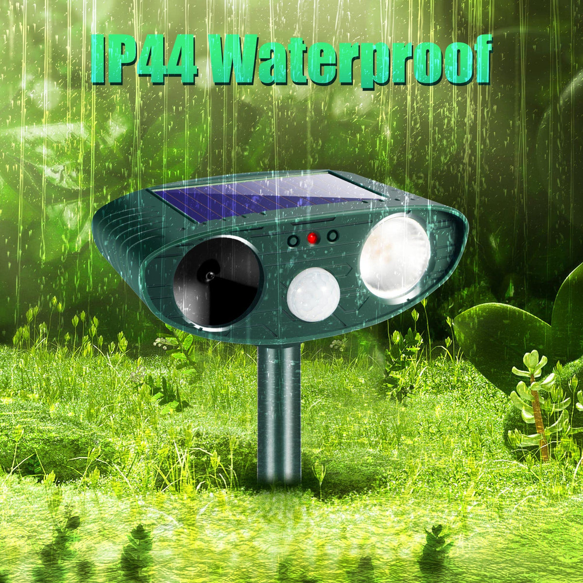 JahyElec strobe light emission for night deterrence and visibility
