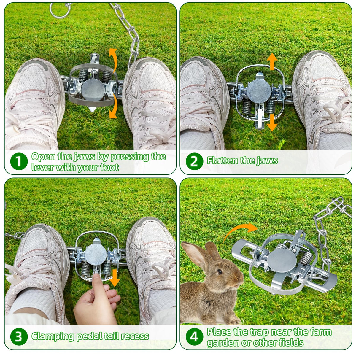 Easy setup method for JahyElec mole trap in garden beds.