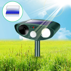 JahyElec ultrasonic deterrent in action scaring wildlife humane ly