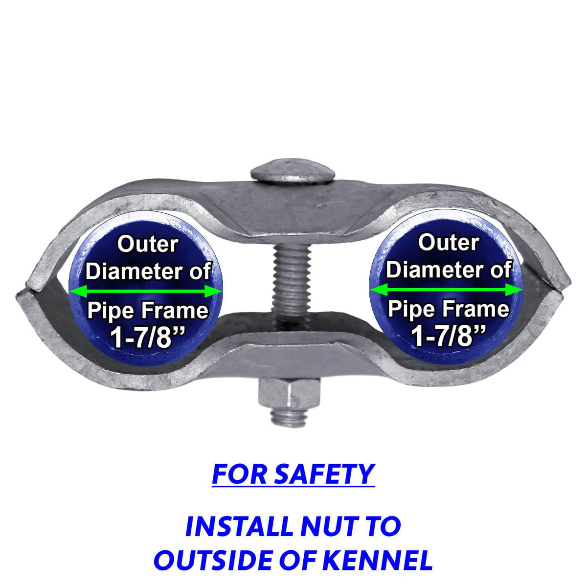 Jake Sales dog-run clamps help assemble durable outdoor kennels.