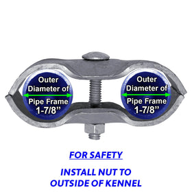 Jake Sales dog-run clamps help assemble durable outdoor kennels.
