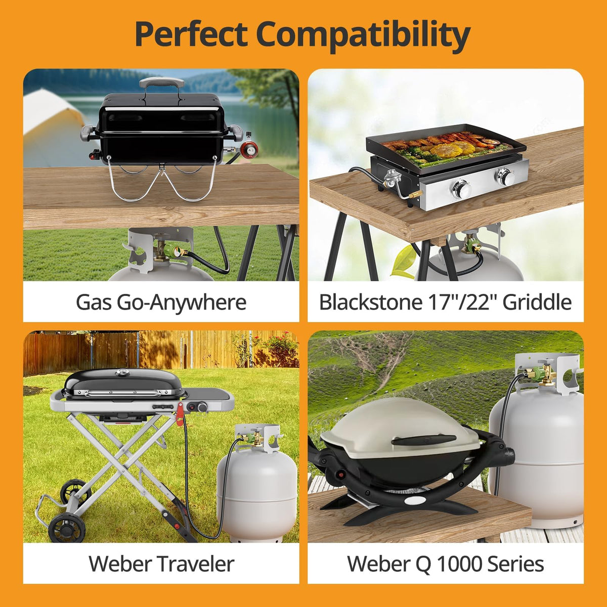Jakivew adapter setup with a standard 20lb propane tank.