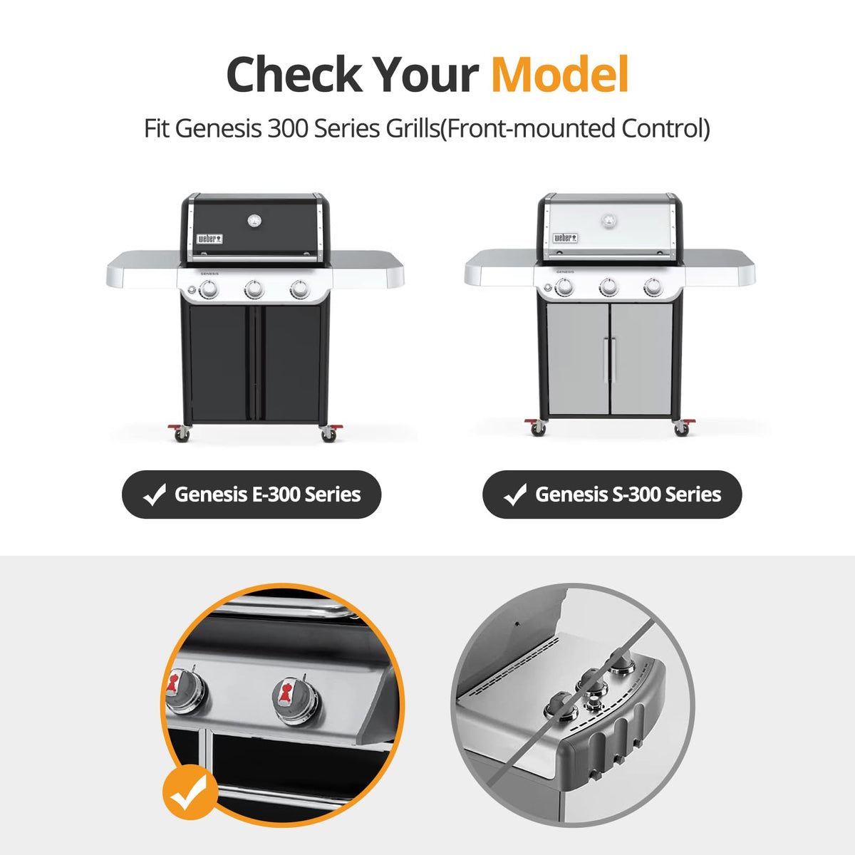 Jakivew front-control compatibility with Weber Genesis 300 models ensures precise fit